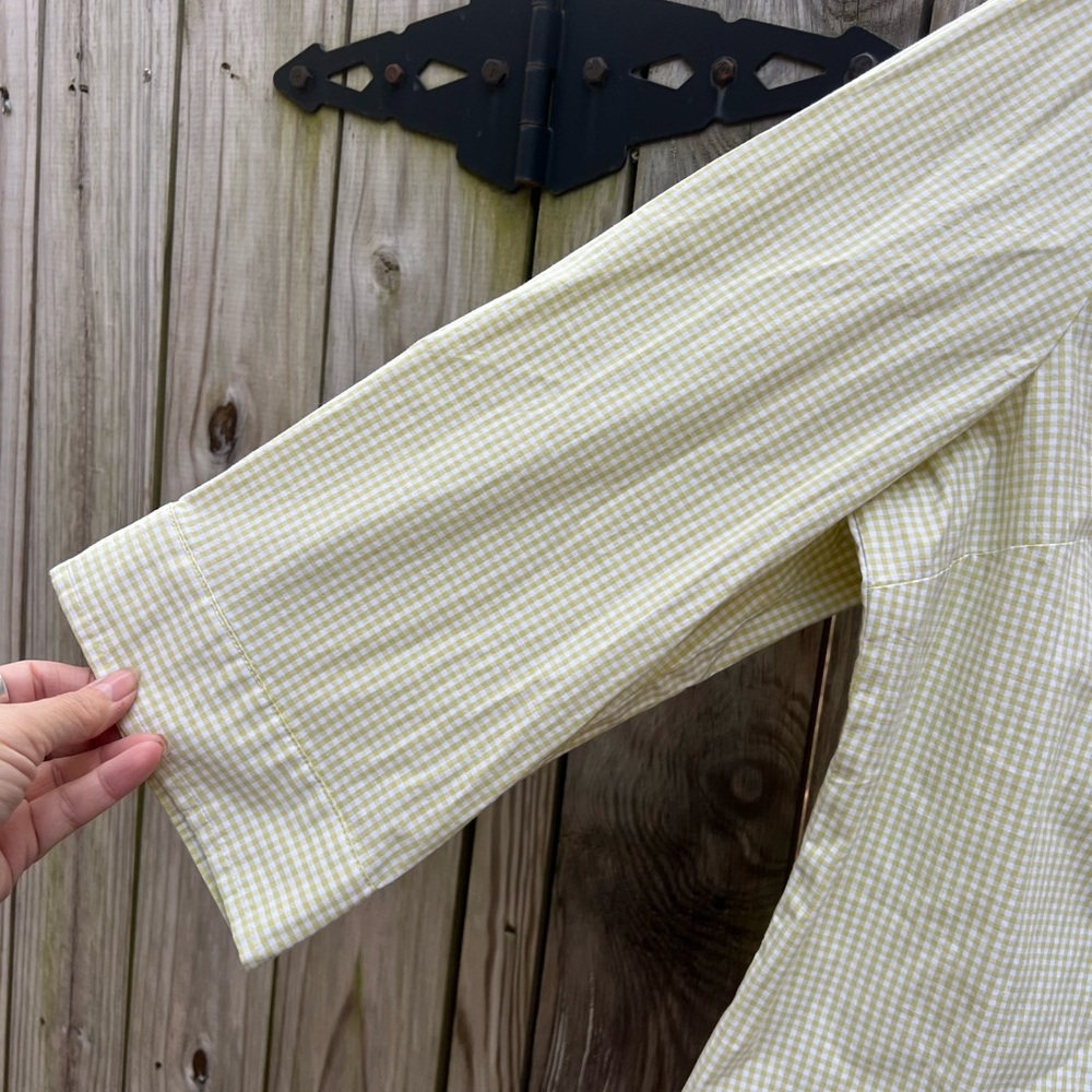 TALBOTS Tan Gingham Popover Top Shirt Women’s XL NWT NEW - Picture 3 of 10